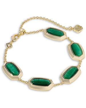 Kendra Scott Elaina Stone Bezel Chain Bracelet - Green