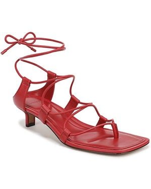 Vince Paulette Ankle Tie Sandals - Red