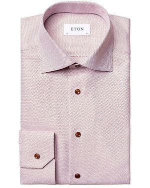 Eton Textured Button-Front Shirt - Pink