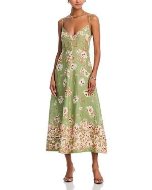 Cara Cara Mae Linen Midi Dress - Green