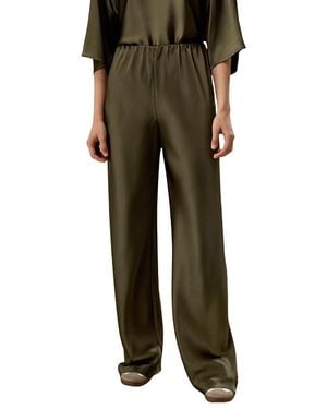 LILYSILK Full Bias Cut Silk Pants - Green