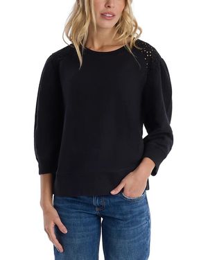 Wilt Clothing Eyelet Mix Top - Black