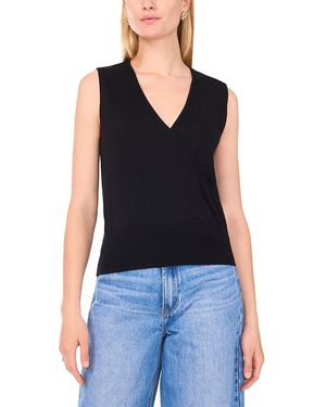 1.STATE Faux Wrap Top - Black