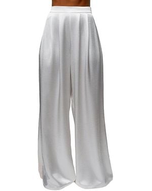 JLUXLABEL Satin Bliss Pleated Pant - Gray