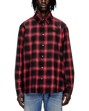 DIESEL S-Simply-Check-Hgbt Button Down Shirt - Red