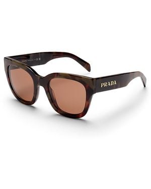 Prada Square Sunglasses, 52Mm - Brown