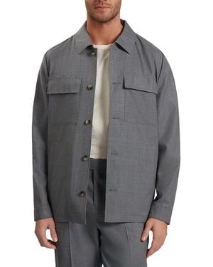 Ted Baker Selwynj Lightweight Wool Blend Shirt Jacket - Gray