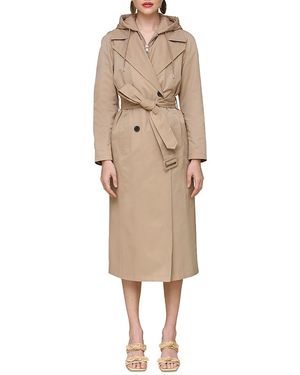 Avec Les Filles Quilted Bib Maxi Trench Coat - Natural