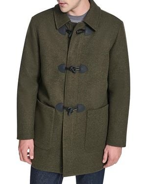 Cole Haan Spread Collar Regular Fit Duffle Coat - Green