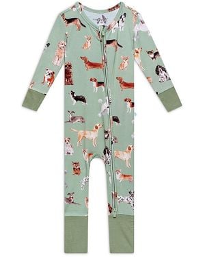 Posh Peanut Posh Puppies Convertible One Piece Coverall Pajamas - Green