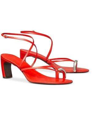 Tory Burch Pierced Strappy Sandals - Red