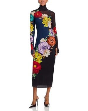 AFRM Shailene Placement Print Midi Dress - Red