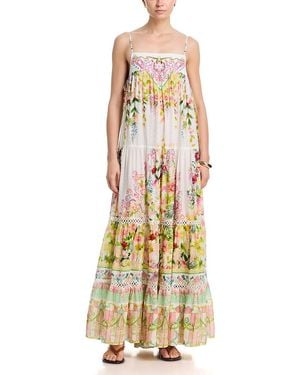 CAMILLA Long Tiered Dress - Metallic