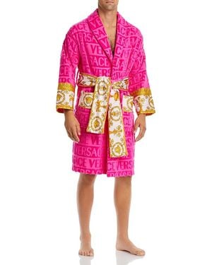 Versace I Heart Baroque Bath Robe - Pink