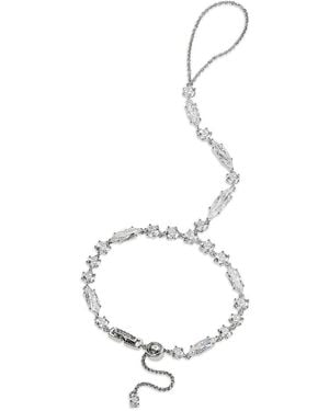 Nadri Btrx Mixed Cubic Zirconia Hand Chain Bracelet - White