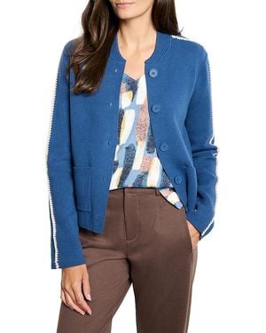 NIC+ZOE Dashing Dusk Knit Bomber Jacket - Blue