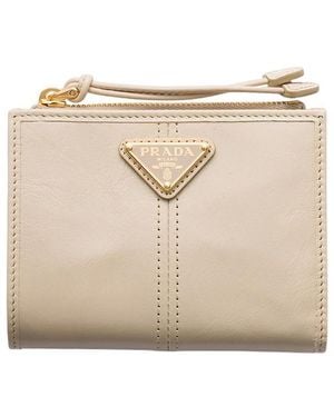 Prada Small Leather Wallet - Natural