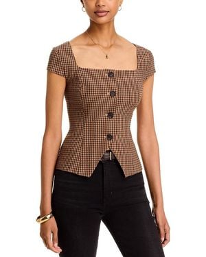 French Connection Diana Textured Square Neck Top - Black