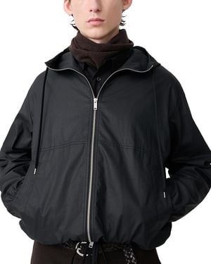 Studio Nicholson Cotton Drawstring Hood Zip Jacket - Black
