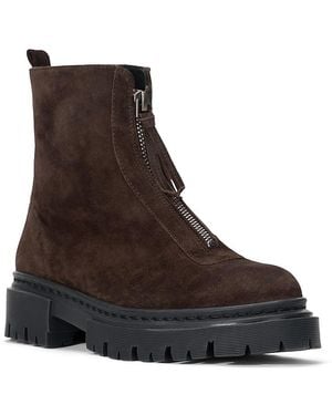 STAUD Miles Zip Ankle Boots - Brown