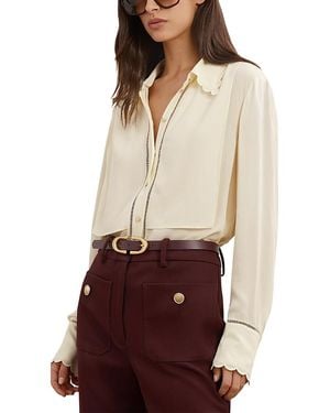 Reiss Clara Tipped Cuff Shirt - Red