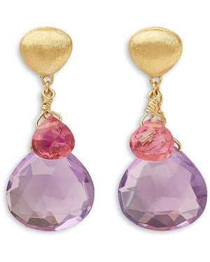 Marco Bicego 18K Paradise Amethyst & Tourmaline Chain Drop Earrings - Pink