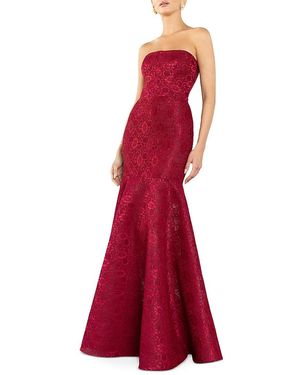 Black Halo Kristy Lace Strapless Gown - Red