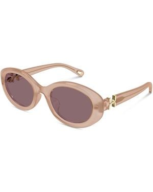 Chloé Marcie Round Sunglasses, 54Mm - Pink