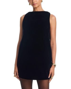 Brandon Maxwell Sable Boat Neck Mini Dress - Blue