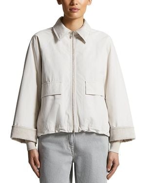 Peserico Collared Front Zip Jacket - White