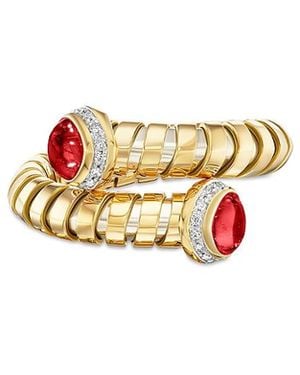 Marina B Ruby & Diamond Bypass Ring - White
