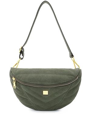 Think Royln Little Runway Medium Suede Crossbody - Metallic