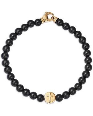 Bloomingdale's Fine Collection Cross Disc Onyx Bead Bracelet - Black