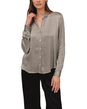 Bella Dahl Long Sleeve Button Front Shirt - Gray