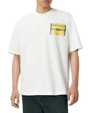 AllSaints Oversized Violation Logo Graphic Tee - White
