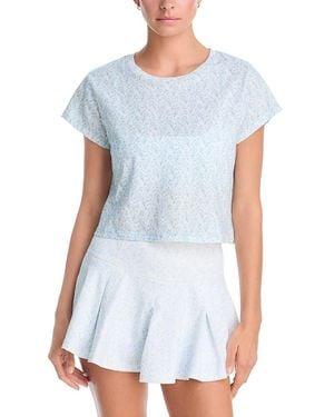 LoveShackFancy Rubin Cropped Tee - Blue