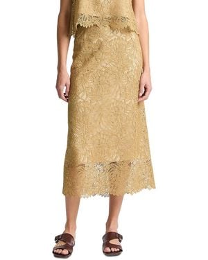 Vince Lace Midi Skirt - Natural