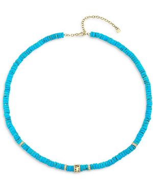 Sydney Evan 14K & Diamond Lucky Rondelle Beaded Necklace - Blue