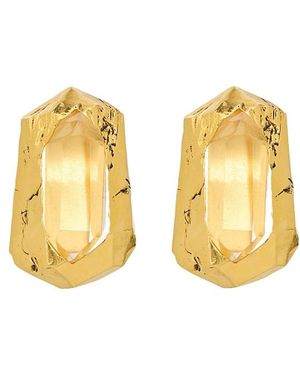 Saint Laurent Pitted Earrings - Yellow