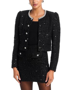 Generation Love Chiara Embellished Tweed Jacket - Black