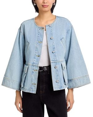 3.1 Phillip Lim Collarless Trapeze Denim Jacket - Blue