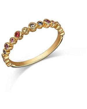 Moon & Meadow 14K Multi Sapphire Bezel Stack Ring - Metallic