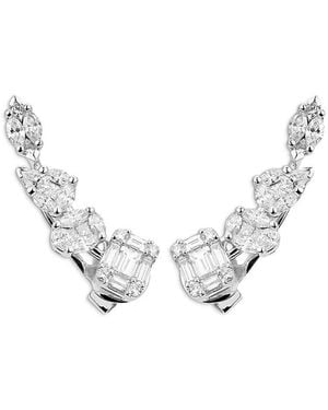 Zydo 18K Diamond Mosaic Climber Earrings, 1.41 Tcw - Metallic