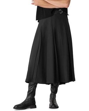 Whistles Pleated Kilt Skirt - Black