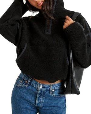 PERFECTWHITETEE Funnel Neck Fleece Sweatshirt - Black