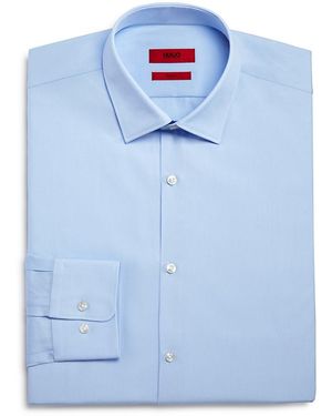 HUGO Boss Men's Slim-fit Solid Dress Shirt - Blue