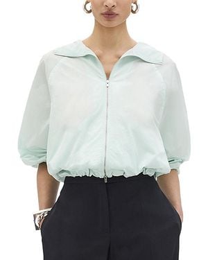 Another Tomorrow Recycled Nylon Short Blouson - White