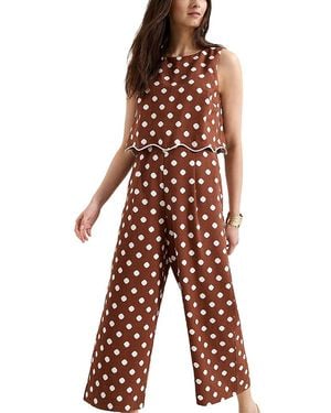 Phase Eight Alia Spot Double Layer Jumpsuit - Red