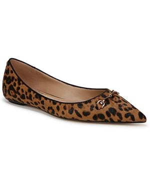 Sam Edelman Nori Pointed Toe Leopard Print Calf Hair Flats - Brown