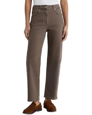 Reiss Petites Selin Mid Rise Straight Jeans - Gray